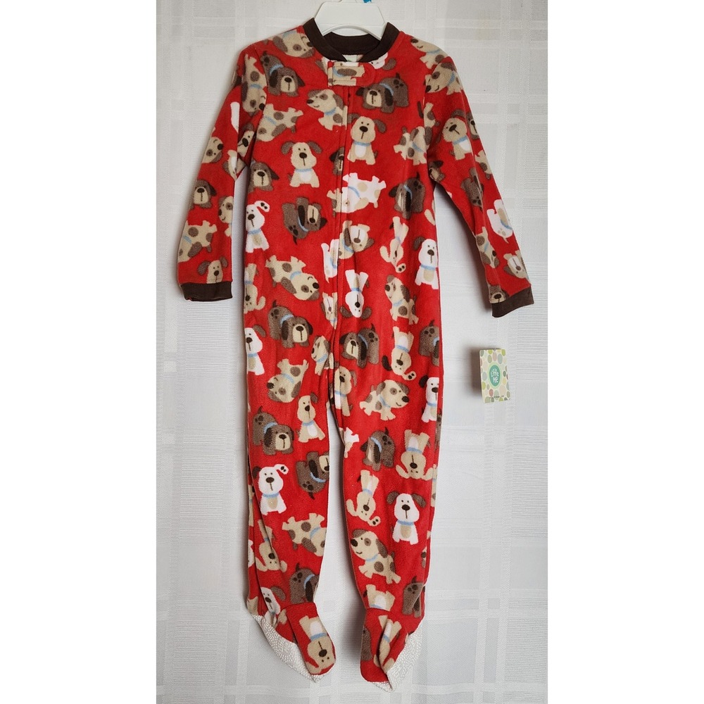 Little Me Red Dog‎ Print Fleece Blanket Sleepers Pajamas 24 Months
